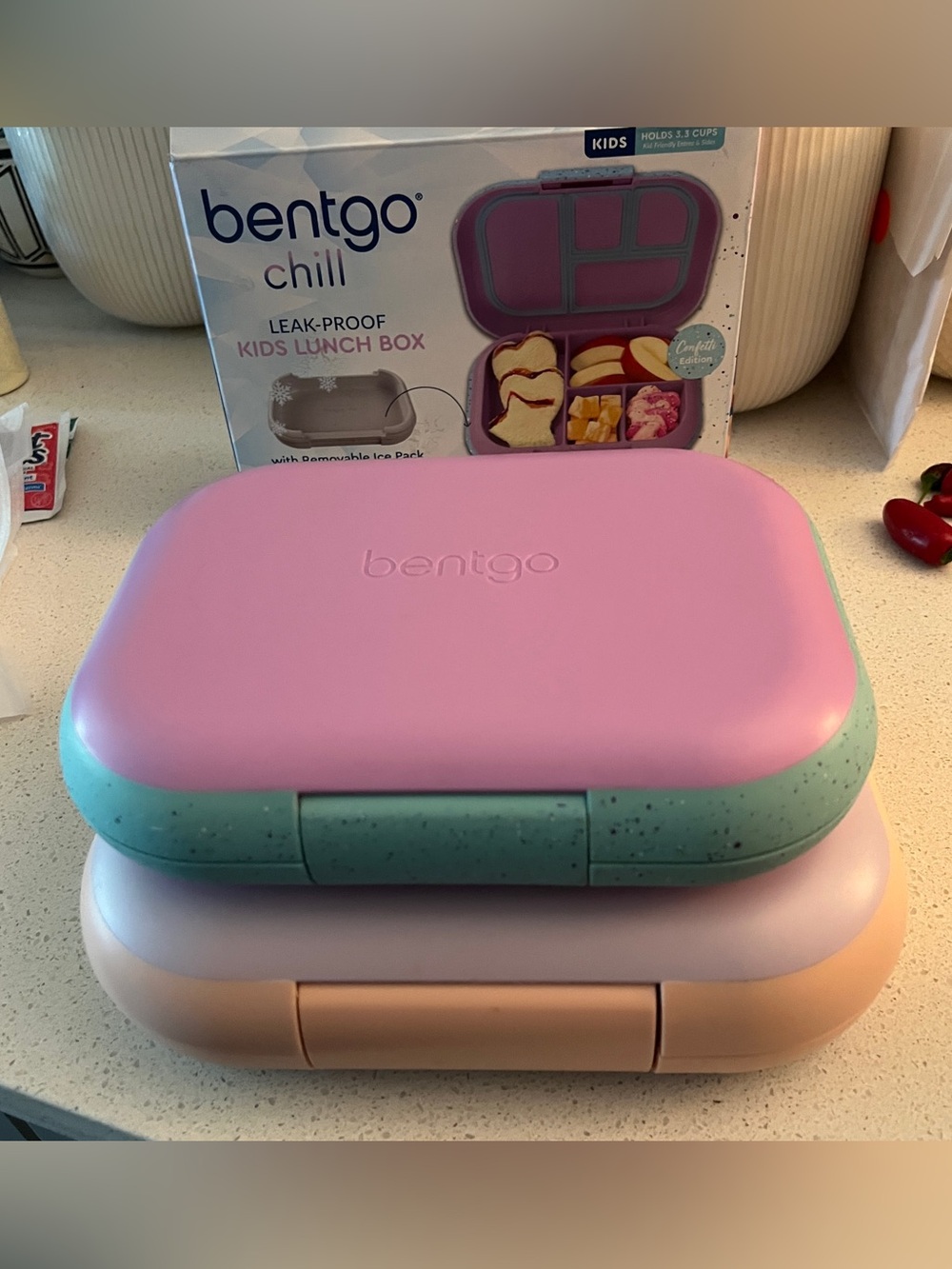 Bentgo Chill Kids Lunch Box SET OF TWO Pink & Teal and Lavender & Peach